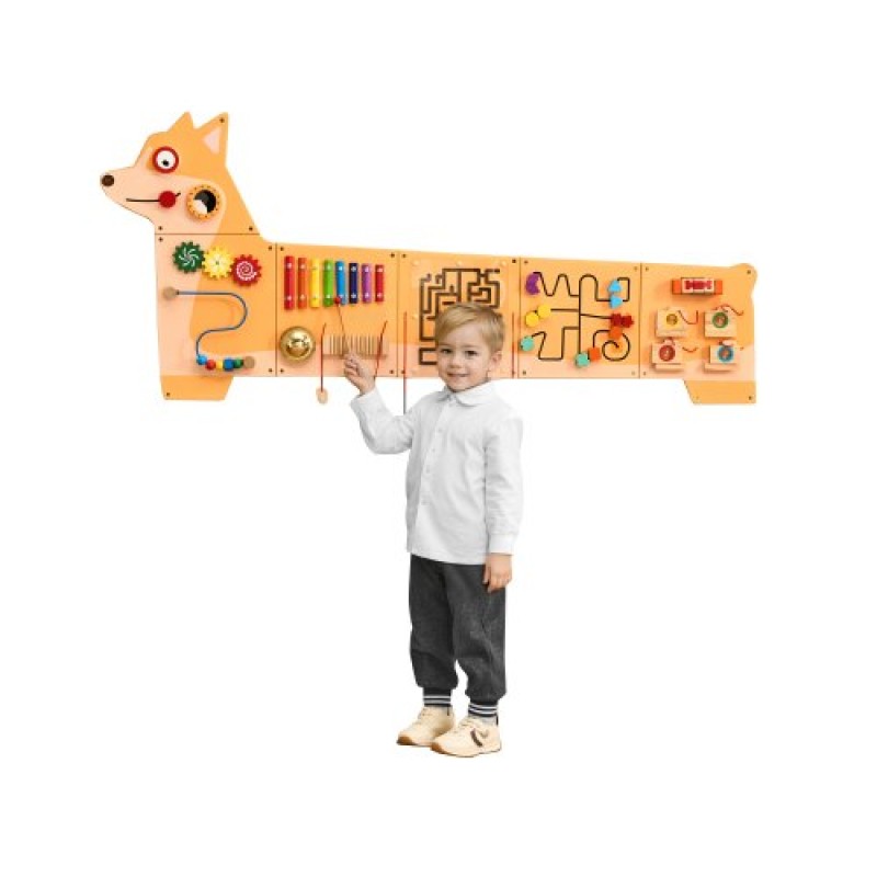 VEVOR Puppy Activity Wall Busy Board Panels, 12 Activities, Montessori Sensory Wall Toy για παιδιά 3-12 ετών, Montessori Learning Activity Center, Ideal for Toddler Playroom Nursroom Classroom