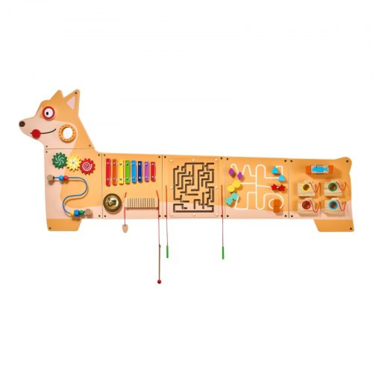 VEVOR Puppy Activity Wall Busy Board Panels, 12 Activities, Montessori Sensory Wall Toy για παιδιά 3-12 ετών, Montessori Learning Activity Center, Ideal for Toddler Playroom Nursroom Classroom