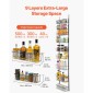 VEVOR Over the Door Pantry Organizer, Οργάνωση και αποθήκευση ντουλαπιών 9 επιπέδων, κρεμαστή σχάρα μπαχαρικών από ατσάλι βαρέως τύπου, ρυθμιζόμενα ράφια μπαχαρικών στον τοίχο, για οικιακή κουζίνα μπάνιο πλυντηρίου, μαύρο