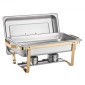VEVOR Chafing Dish Dish Buffet Set, 8 Qt 4 Pack, Chafer από ανοξείδωτο ατσάλι με 2 πλήρους μεγέθους και 4 τηγάνια μισού μεγέθους, Rectangle Catering Warmer Server με καπάκι Water Pan Stand, για πάρτι γάμου Δείπνα, χρυσό