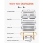 VEVOR Chafing Dish Dish Buffet Set, 8 Qt 4 Pack, Chafer από ανοξείδωτο ατσάλι με 2 πλήρους μεγέθους και 4 τηγάνια μισού μεγέθους, Rectangle Catering Warmer Server με καπάκι Water Pan Stand, για πάρτι γάμου Δείπνα, χρυσό