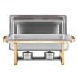 VEVOR Chafing Dish Dish Buffet Set, 8 Qt 4 Pack, Chafer από ανοξείδωτο ατσάλι με 2 πλήρους μεγέθους και 4 τηγάνια μισού μεγέθους, Rectangle Catering Warmer Server με καπάκι Water Pan Stand, για πάρτι γάμου Δείπνα, χρυσό