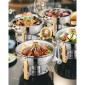 VEVOR Chafing Dish Dish Buffet Set, 5 Qt 4 Pack, Chafer από ανοξείδωτο ατσάλι με 4 πλήρους μεγέθους τηγάνι, στρογγυλός θερμός διακομιστής Catering με γυάλινο καπάκι Πτυσσόμενη βάση καυσίμου, για δεξίωση γάμου, χρυσό