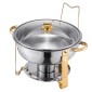 VEVOR Chafing Dish Dish Buffet Set, 5 Qt 4 Pack, Chafer από ανοξείδωτο ατσάλι με 4 πλήρους μεγέθους τηγάνι, στρογγυλός θερμός διακομιστής Catering με γυάλινο καπάκι Πτυσσόμενη βάση καυσίμου, για δεξίωση γάμου, χρυσό