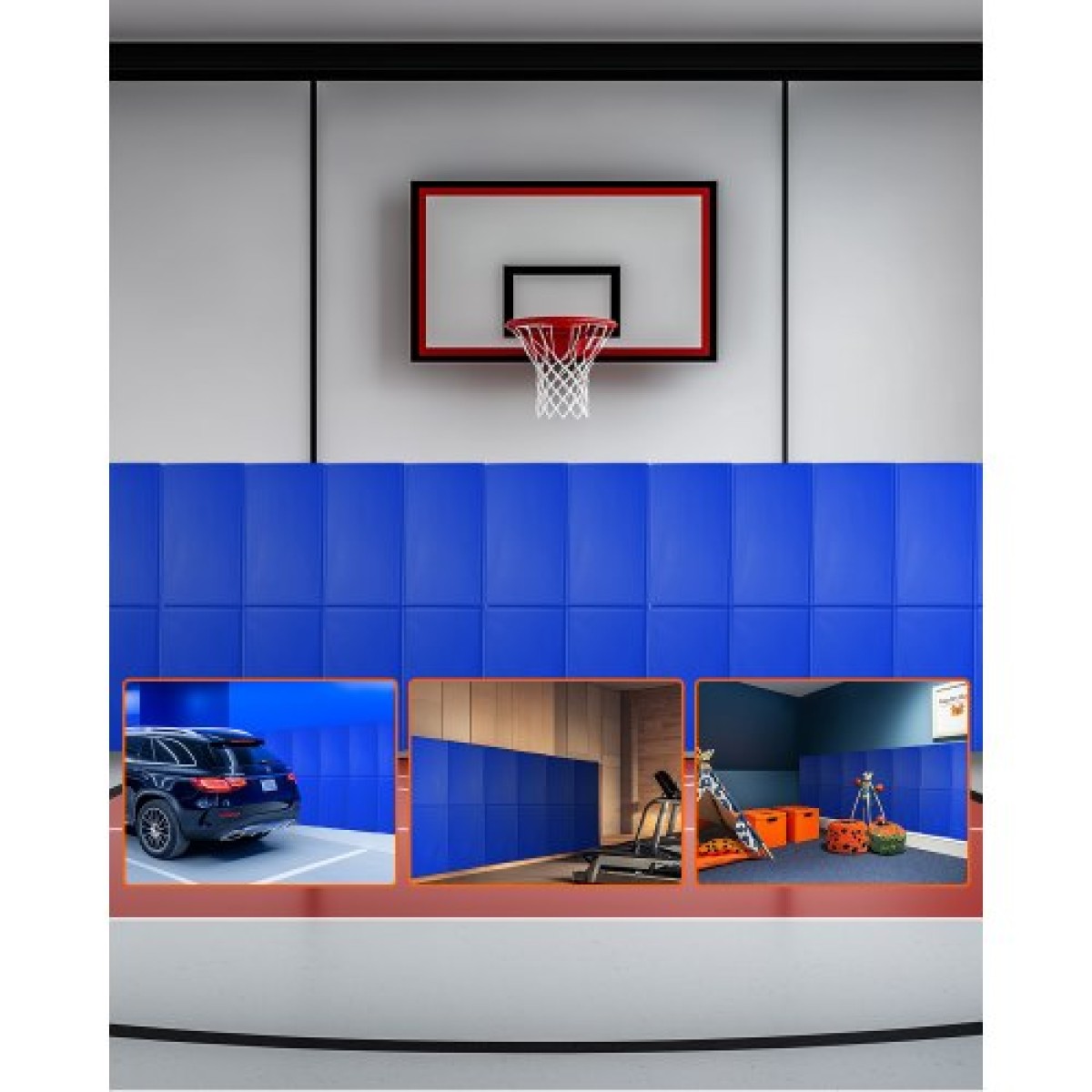 Επένδυση τοίχου VEVOR Gym, 71 x 24 x 2 ιντσών, ανθεκτικό στο σχίσιμο χαλάκι τοίχου, αφαιρούμενο επίτοιχο γήπεδο μπάσκετ υψηλής πυκνότητας με πάχος αφρού 2 ιντσών, ανθεκτικό αδιάβροχο προστατευτικό μαξιλαράκι για υπόγειο γκαράζ γυμναστικής