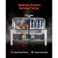 VEVOR Roll Top Chafing Dish Buffet Set, 9 Qt 1 Pack Chafer από ανοξείδωτο ατσάλι με 2 τηγάνια μισού μεγέθους, Ορθογώνιος θερμαντήρας Catering με ορατό καπάκι Πτυσσόμενη βάση καυσίμου, ασημί