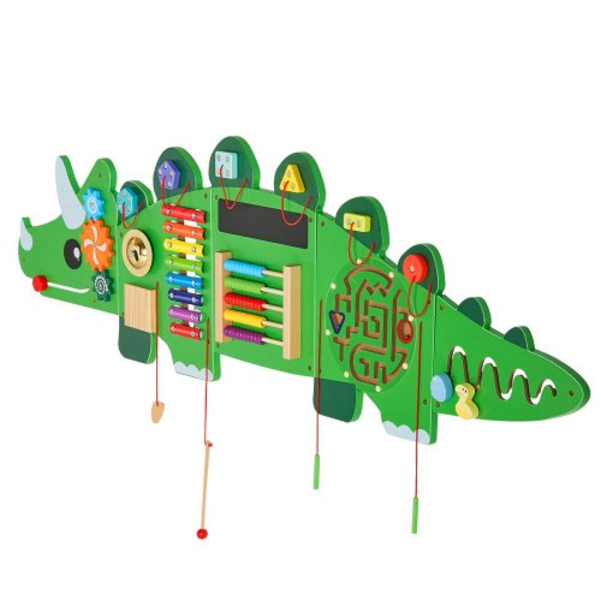 VEVOR Dinosaur Activity Wall Busy Board Panels, 11 Activities, Montessori Sensory Wall Toy για παιδιά 3-12 ετών, Montessori Learning Activity Center, Ideal for Toddler Playroom Nursroom Classroom