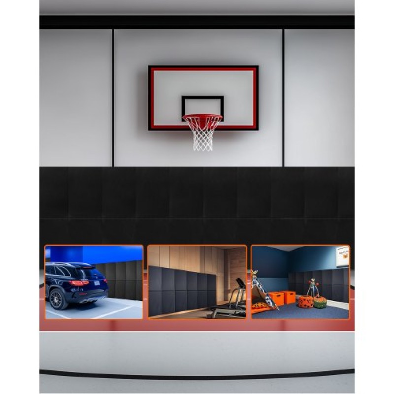 Επένδυση τοίχου VEVOR Gym, 60 x 20 x 2 ιντσών, ανθεκτικό στο σχίσιμο χαλάκι τοίχου, αφαιρούμενο πάχος αφρού 2 ιντσών επίτοιχο για γήπεδο μπάσκετ υψηλής πυκνότητας, ανθεκτικό αδιάβροχο προστατευτικό μαξιλαράκι για υπόγειο γκαράζ γυμναστικής