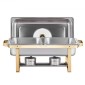 VEVOR Chafing Dish Dish Buffet Set, 4 Qt 2 Pack, Chafer από ανοξείδωτο ατσάλι με 4 τηγάνια μισού μεγέθους, Ορθογώνιος διακομιστής Catering Warmer με γυάλινο καπάκι Πτυσσόμενη βάση καυσίμου, για δείπνο γάμου