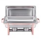 VEVOR Chafing Dish Dish Buffet Set, 8 Qt 2 Pack, Chafer από ανοξείδωτο ατσάλι με 2 τηγάνια πλήρους μεγέθους, Ορθογώνιος διακομιστής Catering Warmer με καπάκι Water Pan Stand Θήκη καυσίμου, για Δείπνο Γάμου, Ροζ χρυσό