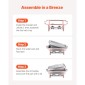 VEVOR Chafing Dish Dish Buffet Set, 8 Qt 2 Pack, Chafer από ανοξείδωτο ατσάλι με 2 τηγάνια πλήρους μεγέθους, Ορθογώνιος διακομιστής Catering Warmer με καπάκι Water Pan Stand Θήκη καυσίμου, για Δείπνο Γάμου, Ροζ χρυσό