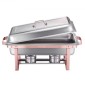 VEVOR Chafing Dish Dish Buffet Set, 8 Qt 2 Pack, Chafer από ανοξείδωτο ατσάλι με 2 τηγάνια πλήρους μεγέθους, Ορθογώνιος διακομιστής Catering Warmer με καπάκι Water Pan Stand Θήκη καυσίμου, για Δείπνο Γάμου, Ροζ χρυσό