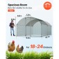 VEVOR Metal Chicken Coop, 9,8x13,1x6,5 ft Μεγάλα Walk-in Chicken Runs με κάλυμμα, Περίβλημα Doom Roof Hen House με κλειδαριά ασφαλείας, Στυλό πουλερικών για υπαίθριο κλουβί πάπιας για αυλή, φάρμα, αυλή