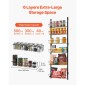 VEVOR Over the Door Pantry Organizer, Οργάνωση και αποθήκευση ντουλαπιών 6 επιπέδων, βαρέως τύπου ατσάλινη κρεμαστή σχάρα μπαχαρικών, ρυθμιζόμενα ράφια καρυκευμάτων τοίχου, για οικιακή κουζίνα, πλυντήριο μπάνιου, μαύρο