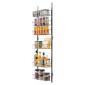 VEVOR Over the Door Pantry Organizer, Οργάνωση και αποθήκευση ντουλαπιών 6 επιπέδων, βαρέως τύπου ατσάλινη κρεμαστή σχάρα μπαχαρικών, ρυθμιζόμενα ράφια καρυκευμάτων τοίχου, για οικιακή κουζίνα, πλυντήριο μπάνιου, μαύρο