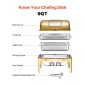 Πλήρες σετ μπουφέ πιάτων VEVOR Roll Chafing, 9Qt φουρκέτα από ανοξείδωτο ατσάλι με τηγάνι πλήρους μεγέθους, ορθογώνιος διακομιστής κέτερινγκ με ορατό καπάκι Πτυσσόμενη βάση τροφοδοσίας καυσίμου, χρυσό