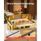 Πλήρες σετ μπουφέ πιάτων VEVOR Roll Chafing, 9Qt φουρκέτα από ανοξείδωτο ατσάλι με τηγάνι πλήρους μεγέθους, ορθογώνιος διακομιστής κέτερινγκ με ορατό καπάκι Πτυσσόμενη βάση τροφοδοσίας καυσίμου, χρυσό