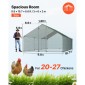 VEVOR Metal Chicken Coop, 9,8x19,6x6,5 ft Μεγάλες πίστες κοτόπουλου με κάλυμμα, περίβλημα οροφής με κοτέτσι με κλειδαριά ασφαλείας, στυλό πουλερικών υπαίθριου κλουβιού πάπιας για αυλή, φάρμα, αυλή