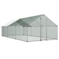 VEVOR Metal Chicken Coop, 9,8x19,6x6,5 ft Μεγάλες πίστες κοτόπουλου με κάλυμμα, περίβλημα οροφής με κοτέτσι με κλειδαριά ασφαλείας, στυλό πουλερικών υπαίθριου κλουβιού πάπιας για αυλή, φάρμα, αυλή