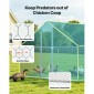 VEVOR Metal Chicken Coop, 9,8x19,6x6,5 ft Μεγάλες πίστες κοτόπουλου με κάλυμμα, περίβλημα οροφής με κοτέτσι με κλειδαριά ασφαλείας, στυλό πουλερικών υπαίθριου κλουβιού πάπιας για αυλή, φάρμα, αυλή