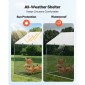 VEVOR Metal Chicken Coop, 9,8x19,6x6,5 ft Μεγάλες πίστες κοτόπουλου με κάλυμμα, περίβλημα οροφής με κοτέτσι με κλειδαριά ασφαλείας, στυλό πουλερικών υπαίθριου κλουβιού πάπιας για αυλή, φάρμα, αυλή
