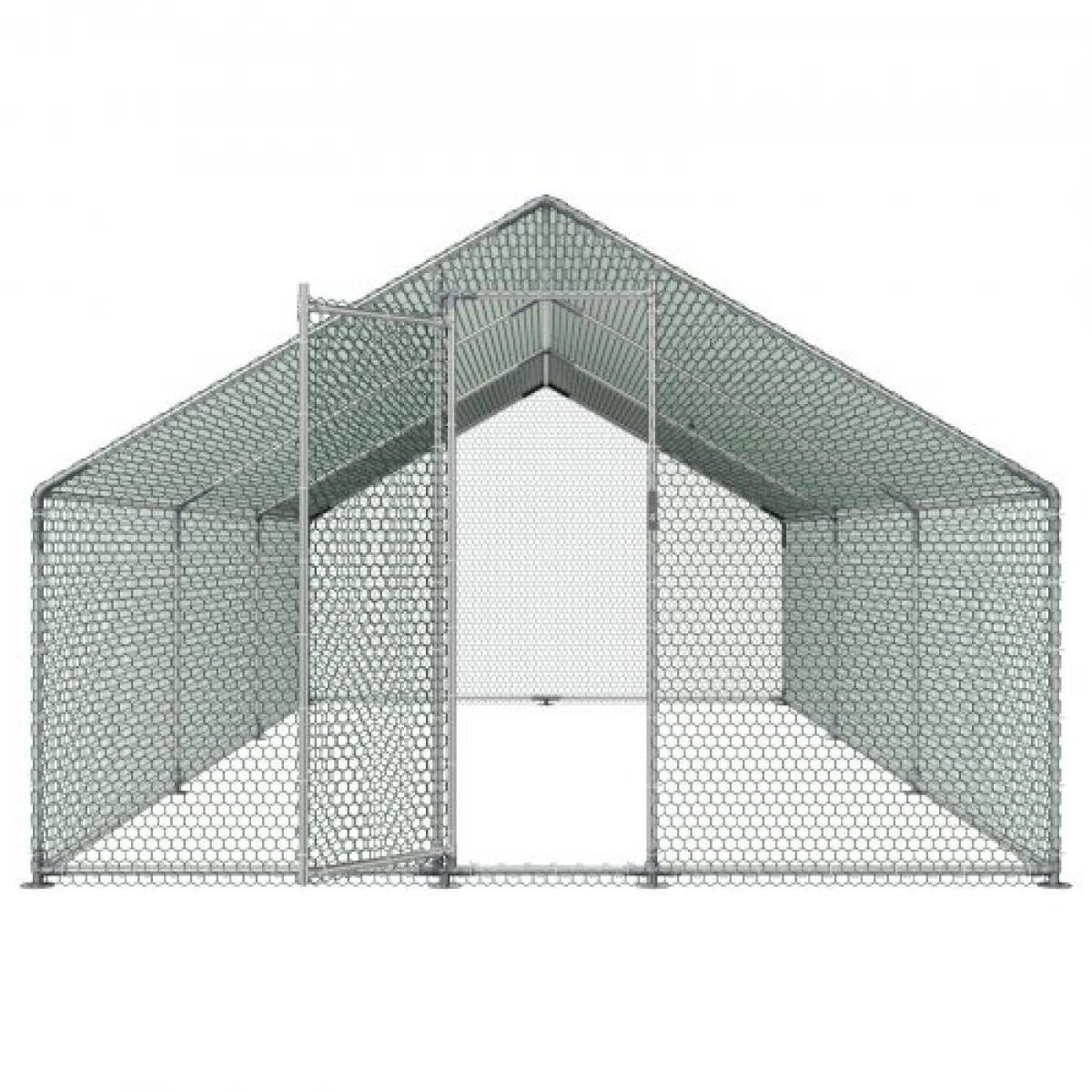 VEVOR Metal Chicken Coop, 9,8x19,6x6,5 ft Μεγάλες πίστες κοτόπουλου με κάλυμμα, περίβλημα οροφής με κοτέτσι με κλειδαριά ασφαλείας, στυλό πουλερικών υπαίθριου κλουβιού πάπιας για αυλή, φάρμα, αυλή