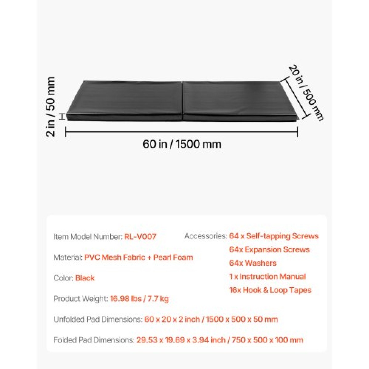Επένδυση τοίχου VEVOR Gym, 60 x 20 x 2 ιντσών, ανθεκτικό στο σχίσιμο χαλάκι τοίχου, αφαιρούμενο πάχος αφρού 2 ιντσών επίτοιχο για γήπεδο μπάσκετ υψηλής πυκνότητας, ανθεκτικό αδιάβροχο προστατευτικό μαξιλαράκι για υπόγειο γκαράζ γυμναστικής