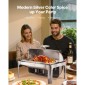 Πλήρες σετ μπουφέ πιάτων VEVOR Roll Chafing, 9Qt φουσκωτό από ανοξείδωτο χάλυβα με τηγάνι πλήρους μεγέθους, Ορθογώνιος θερμαντήρας τροφοδοσίας με καπάκι, πτυσσόμενη βάση στήριξης καυσίμου, κλιπ γεύματος, ασημί