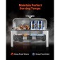 Πλήρες σετ μπουφέ πιάτων VEVOR Roll Chafing, 9Qt φουσκωτό από ανοξείδωτο χάλυβα με τηγάνι πλήρους μεγέθους, Ορθογώνιος θερμαντήρας τροφοδοσίας με καπάκι, πτυσσόμενη βάση στήριξης καυσίμου, κλιπ γεύματος, ασημί