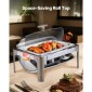Πλήρες σετ μπουφέ πιάτων VEVOR Roll Chafing, 9Qt φουσκωτό από ανοξείδωτο χάλυβα με τηγάνι πλήρους μεγέθους, Ορθογώνιος θερμαντήρας τροφοδοσίας με καπάκι, πτυσσόμενη βάση στήριξης καυσίμου, κλιπ γεύματος, ασημί
