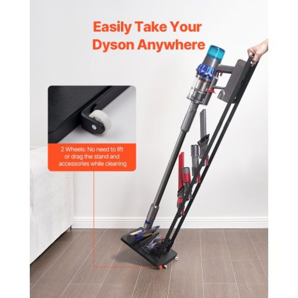 Βάση ηλεκτρικής σκούπας VEVOR, συμβατή με Dyson V6 V7 V8 V10 V11 V15, σταθερή βάση στήριξης ηλεκτρικής σκούπας με ρόδες για Dyson DC30 DC31 DC34 DC35 DC58 DC59 DC62 D74 Ασύρματες όρθιες ηλεκτρικές σκούπες και αξεσουάρ