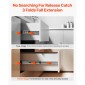 Slides συρταριών VEVOR, 20 ιντσών, 10 ζεύγη Ράγες ντουλαπιού με ρουλεμάν πλήρους επέκτασης, συρτάρια συρταριών συρταριού βαρέως τύπου 100 LB χωρητικότητας 100 LB, συρταριέρες τροχιάς για αντικατάσταση κουζίνας DIY