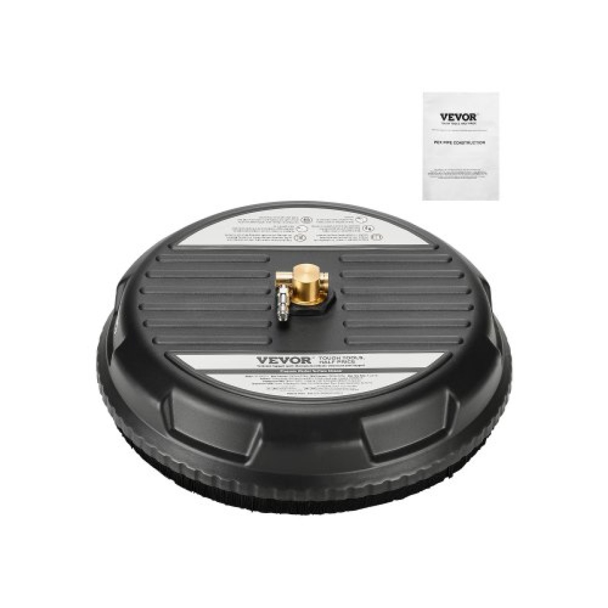 VEVOR 15" Καθαριστικό επιφανειών με πλυντήριο πίεσης, Πλαστικά εξαρτήματα πλύσης πίεσης με 4 τροχούς, 4000 Max PSI, 1/4 Quick Connector, 2 ακροφύσια ψεκασμού, Ιδανικό για δρόμους, πεζοδρόμια, αυλές, καταστρώματα, μαύρο