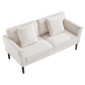 Καναπές VEVOR Loveseat, 176 cm Μικρός καναπές καναπές για σαλόνι, καναπές 2 θέσεων από ύφασμα βελούδινο με ελατήριο ελατηρίου, μαλακά μαξιλάρια και στιβαρό πλαίσιο, άνετο κάθισμα αγάπης για υπνοδωμάτιο, γραφείο ή διαμέρισμα, λευκό