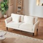 Καναπές VEVOR Loveseat, 176 cm Μικρός καναπές καναπές για σαλόνι, καναπές 2 θέσεων από ύφασμα βελούδινο με ελατήριο ελατηρίου, μαλακά μαξιλάρια και στιβαρό πλαίσιο, άνετο κάθισμα αγάπης για υπνοδωμάτιο, γραφείο ή διαμέρισμα, λευκό