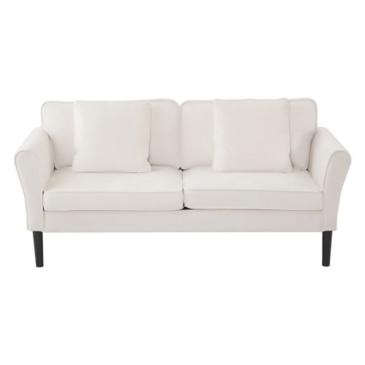 Καναπές VEVOR Loveseat, 176 cm Μικρός καναπές καναπές για σαλόνι, καναπές 2 θέσεων από ύφασμα βελούδινο με ελατήριο ελατηρίου, μαλακά μαξιλάρια και στιβαρό πλαίσιο, άνετο κάθισμα αγάπης για υπνοδωμάτιο, γραφείο ή διαμέρισμα, λευκό