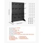 Βάση οθόνης VEVOR Pegboard, 43 x 33 cm Επιτραπέζια βάση επίδειξης μανταλάκια με 30 γάντζους, πάνελ σανίδας με μανταλάκια ψυχρής έλασης για παντοπωλείο, κατάστημα λιανικής και κοσμηματοπωλείο, μαύρο (2 ΤΕΜ)
