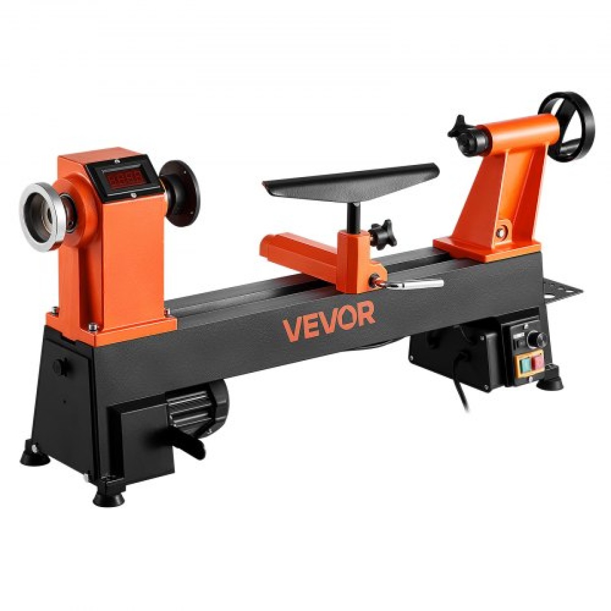 VEVOR Ξυλουργικός Τόρνος, 750 W / 1 HP, Μηχάνημα τόρνου πάγκου ξύλου με μεταβλητή ταχύτητα 150 έως 3800 σ.α.λ., πάγκος εργασίας 304 x 465 mm, κινητήρας συνεχούς ρεύματος χωρίς ψήκτρες, κατασκευή από χυτοσίδηρο, για αρχάριους λάτρεις της ξυλουργικής
