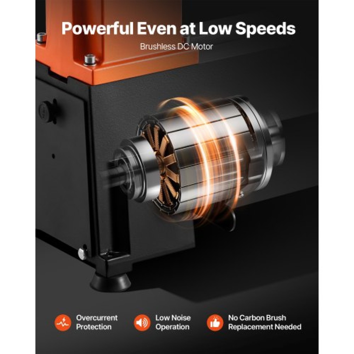 VEVOR Ξυλουργικός Τόρνος, 750 W / 1 HP, Μηχάνημα τόρνου πάγκου ξύλου με μεταβλητή ταχύτητα 150 έως 3800 σ.α.λ., πάγκος εργασίας 304 x 465 mm, κινητήρας συνεχούς ρεύματος χωρίς ψήκτρες, κατασκευή από χυτοσίδηρο, για αρχάριους λάτρεις της ξυλουργικής