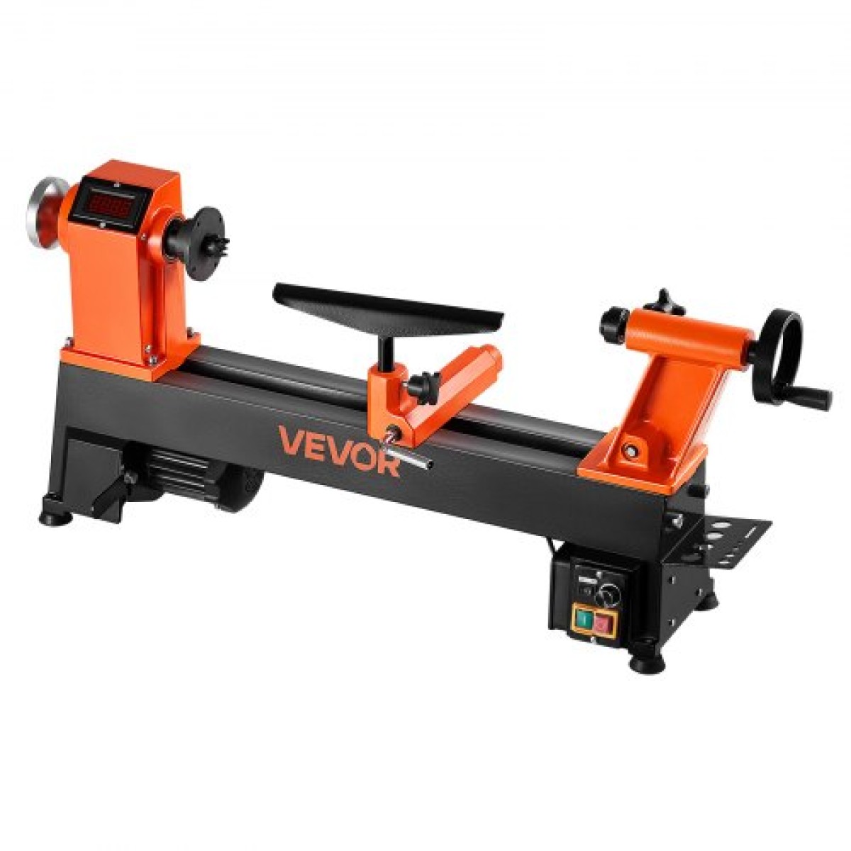 VEVOR Ξυλουργικός Τόρνος, 750 W / 1 HP, Μηχάνημα τόρνου πάγκου ξύλου με μεταβλητή ταχύτητα 150 έως 3800 σ.α.λ., πάγκος εργασίας 304 x 465 mm, κινητήρας συνεχούς ρεύματος χωρίς ψήκτρες, κατασκευή από χυτοσίδηρο, για αρχάριους λάτρεις της ξυλουργικής