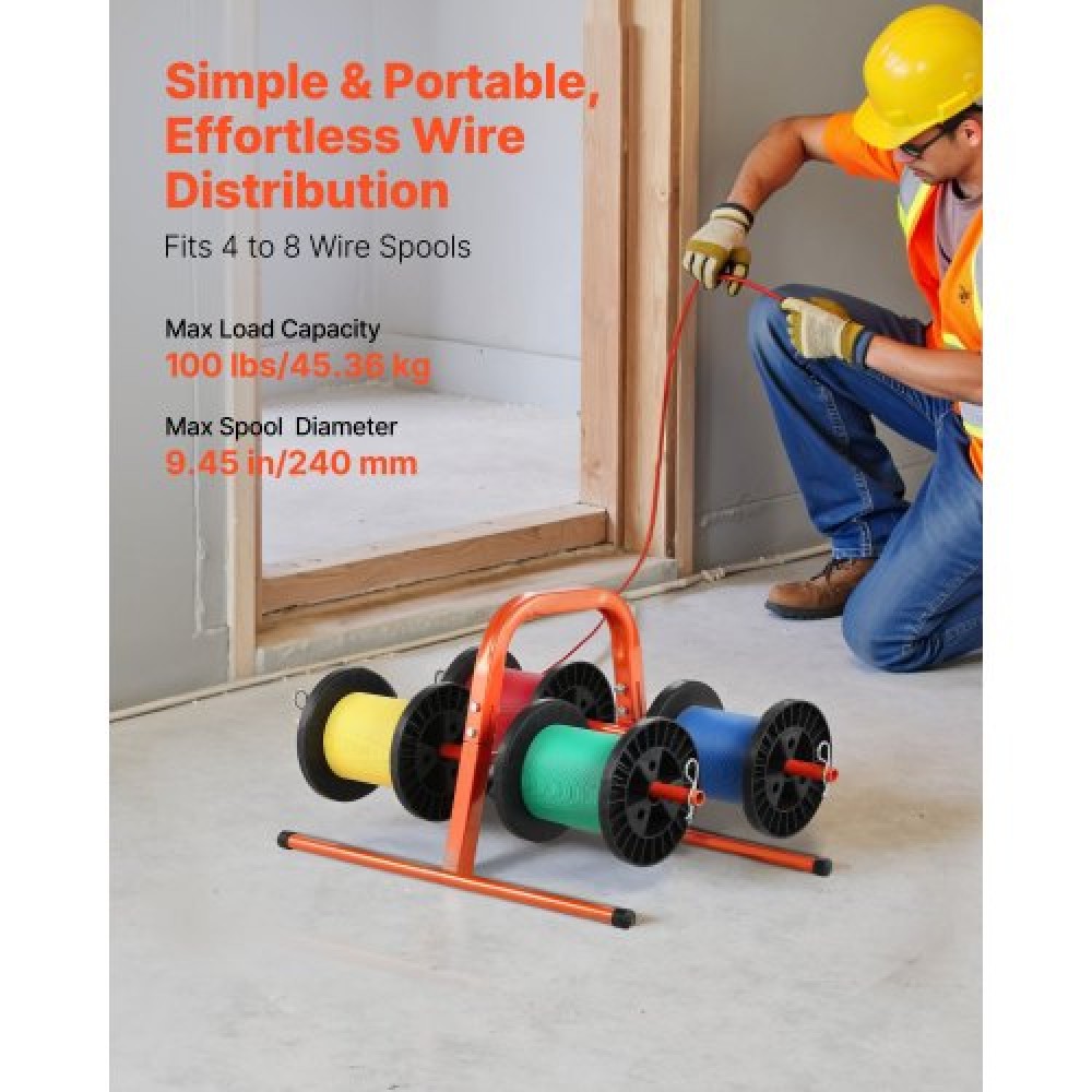 VEVOR Hand Caddy Wire Dispenser for Up to 8 Spools Electrical Industrial Retail