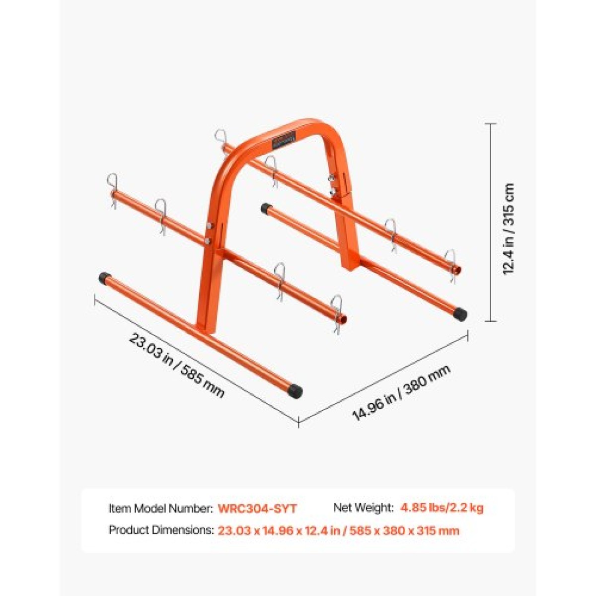 Σχάρα καρουλιού VEVOR, χωρητικότητα 45 kg / 100 lbs, Smart Hand Caddy, Στήριγμα βαρέως τύπου χαλύβδινου σύρματος για έως και 8 καρούλια, MAX 240 mm / 9,45 σε διάμετρος, Εύκολη σχεδίαση ανύψωσης για ηλεκτρική, βιομηχανική και λιανική χρήση