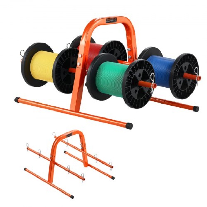 Σχάρα καρουλιού VEVOR, χωρητικότητα 45 kg / 100 lbs, Smart Hand Caddy, Στήριγμα βαρέως τύπου χαλύβδινου σύρματος για έως και 8 καρούλια, MAX 240 mm / 9,45 σε διάμετρος, Εύκολη σχεδίαση ανύψωσης για ηλεκτρική, βιομηχανική και λιανική χρήση