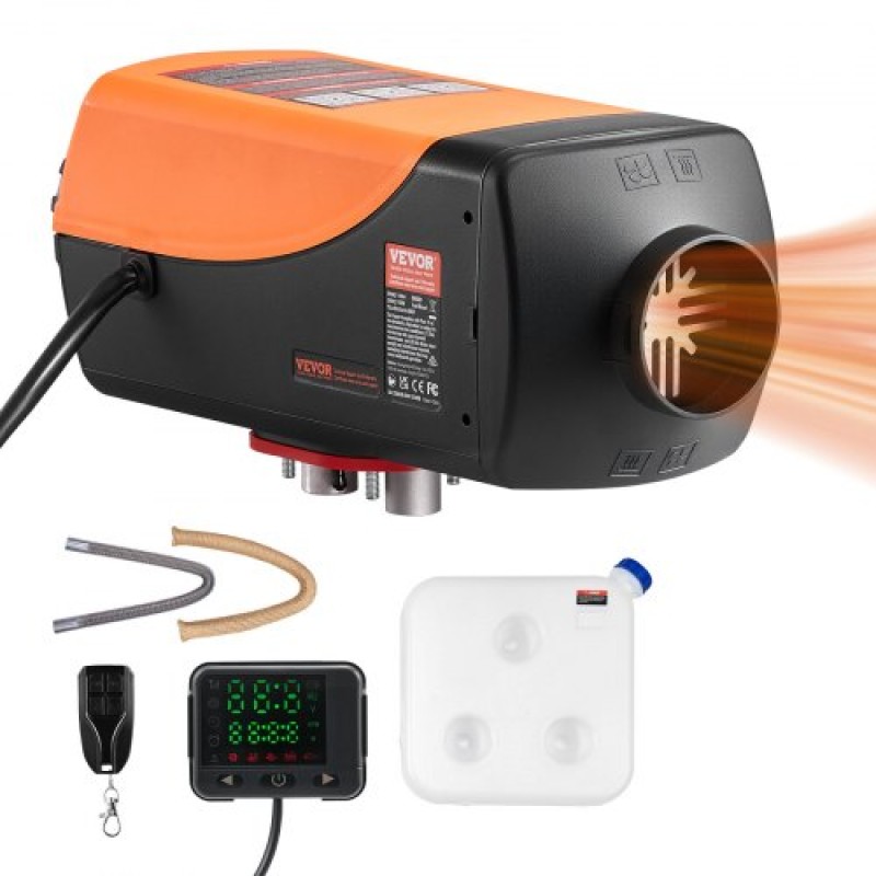 VEVOR Diesel Air Heater, 5-8KW DC12-24V, Γρήγορη θέρμανση Diesel Heater Parking με τηλεχειριστήριο και έγχρωμη ψηφιακή οθόνη, δοχείο καυσίμου 10L, χαμηλό θόρυβο, φωνητική ανακοίνωση, για RV, φορτηγό, σκάφος και τρέιλερ