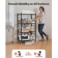 Πτυσσόμενο ράφι αποθήκευσης VEVOR 4 επιπέδων, 26W x 13D x 46H Inch Αναδιπλούμενο Μεταλλικό Ράφι Ράφια, Χωρίς Συναρμολόγηση ράφι με 5 ρόδες & 4 γάντζους για ντουλάπι, κουζίνα, γκαράζ, υπόγειο, μαύρο