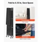 Πτυσσόμενο ράφι αποθήκευσης VEVOR 4 επιπέδων, 26W x 13D x 46H Inch Αναδιπλούμενο Μεταλλικό Ράφι Ράφια, Χωρίς Συναρμολόγηση ράφι με 5 ρόδες & 4 γάντζους για ντουλάπι, κουζίνα, γκαράζ, υπόγειο, μαύρο