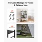 Πτυσσόμενο ράφι αποθήκευσης VEVOR 4 επιπέδων, 26W x 13D x 46H Inch Αναδιπλούμενο Μεταλλικό Ράφι Ράφια, Χωρίς Συναρμολόγηση ράφι με 5 ρόδες & 4 γάντζους για ντουλάπι, κουζίνα, γκαράζ, υπόγειο, μαύρο