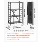 Πτυσσόμενο ράφι αποθήκευσης VEVOR 4 επιπέδων, 26W x 13D x 46H Inch Αναδιπλούμενο Μεταλλικό Ράφι Ράφια, Χωρίς Συναρμολόγηση ράφι με 5 ρόδες & 4 γάντζους για ντουλάπι, κουζίνα, γκαράζ, υπόγειο, μαύρο
