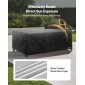 Κάλυμμα επίπλων βεράντας VEVOR, 420D Heavy Duty αδιάβροχο κάλυμμα τραπεζαρίας και καρέκλες εξωτερικού χώρου, Μεγάλα ορθογώνια καλύμματα τραπεζιών βεράντας με αεραγωγό για παντός καιρού, 249L x 198W x 81H cm, Μαύρο