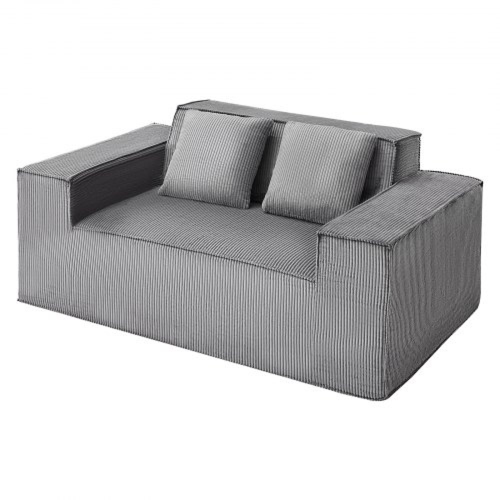 Καναπές VEVOR Loveseat, 160 cm Διθέσιος καναπές για σαλόνι, μοντέρνος μικρός κοτλέ καναπές με ελατήρια τσέπης, μαλακά μαξιλάρια, άνετο κάθισμα αγάπης για υπνοδωμάτιο, γραφείο ή διαμέρισμα, δεν απαιτείται συναρμολόγηση, γκρι